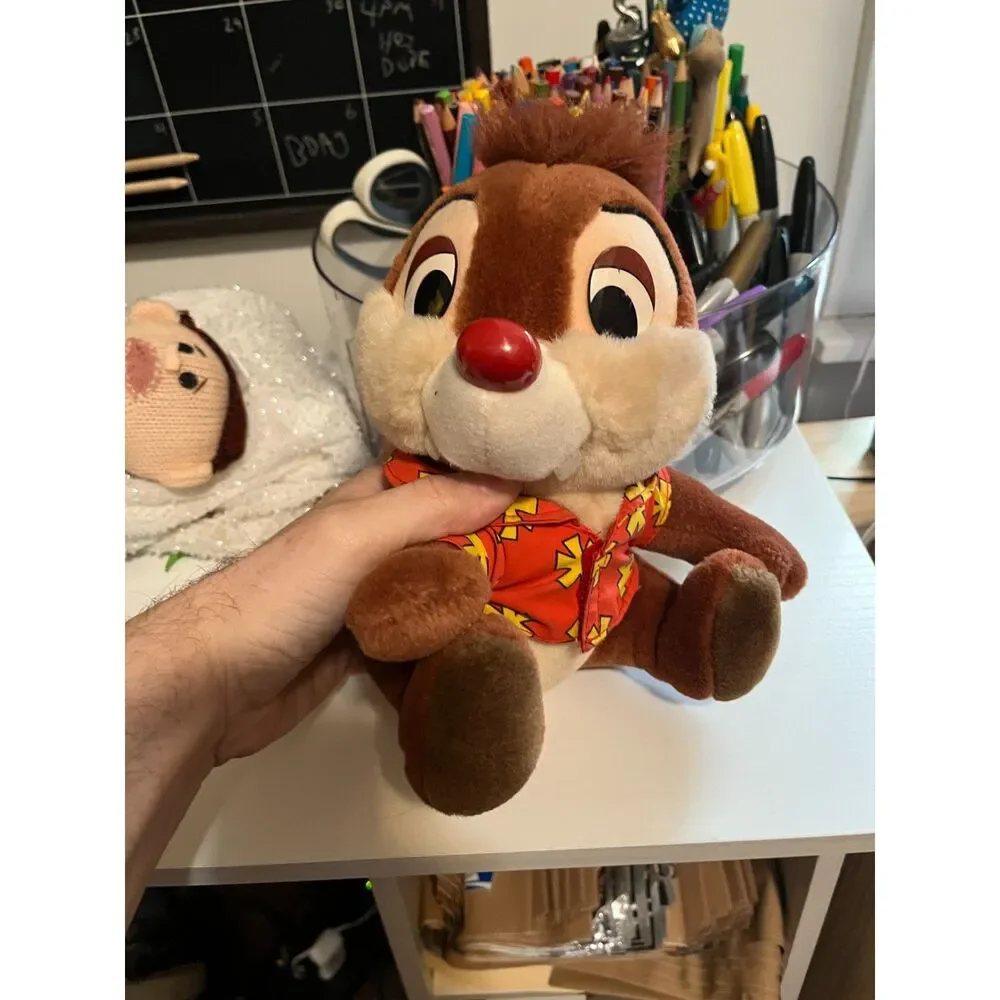 Vintage 80s Disney Parks Chip & Dale Plush Set Original Clothing Disneyland WDW